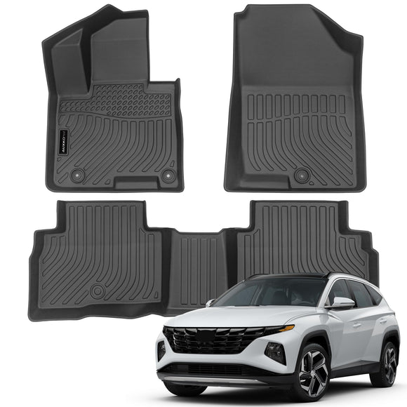 Auxko All Weather Floor Mats Fit for 2025 2024-2022 Hyundai Tucson Hybrid(Not Plug in) TPE Liners All Season Guard Odorless Anti-Slip Floor Mats