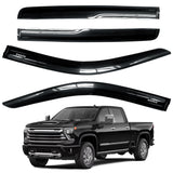 AUXKO Rain Guards for 2020-2025 Chevy Silverado & GMC Sierra 2500HD 3500HD Crew Cab, Window Vent Visor Accessory - Tape-On Rain Guard Window Visors,Side Window Wind Deflectors & Visors Smoke