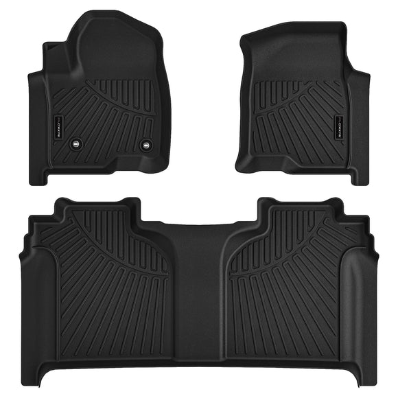 AUXKO All Weather Floor Mats Fit for 2019-2026 Chevrolet Silverado 1500 & GMC Sierra 1500 & 2020-2026 Chevy Silverado/GMC Sierra 2500HD/3500HD Crewcab with Front Bucket Seat Rear Underseat Storage