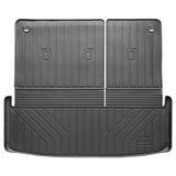 Auxko All Weather Cargo Mat with Back Seat Mat Fit for Nissan Pathfinder 2025 2024 2023 2022 TPE Trunk Mat Accessories All Season Odorless Anti-Slip Black