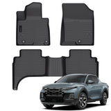 All Weather Floor Mat Fit for Hyundai Santa Cruz 2022-2025 2026 TPE Rubber Liners Santa Cruz Accessories All Season Guard Odorless Anti-Slip Liner Black
