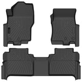 Auxko All Weather Floor Mats Fit for Nissan Frontier 2025 2024 2023 2022 Crew Cab(Not for 2nd with Under Seat Speaker) TPE Liners Frontier Set All Season Odorless Anti-Slip
