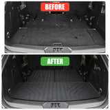 Auxko All Weather Cargo Mat with Back Seat Mat Fit for Ford Explorer 2025 2024 2023 2022 2021 2020 TPE Trunk Mat Accessories All Season Odorless Anti-Slip Black