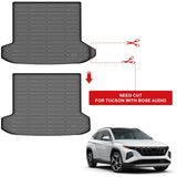 Auxko All Weather Floor Mat & Cargo Mat Fit for 2025 2024 2023 2022 Hyundai Tucson Hybrid(Not PHEV) TPE Liner Tucson Accessory Set All Season Odorless Anti-Slip Floor Liner