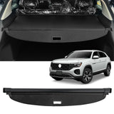 AUXKO Retractable Cargo Cover for Volkswagen Atlas Cross Sport 2025-2020, Trunk Cover Security Shade Cover for 2024 2025 VW Atlas Cross Sport Shielding Anti-Peeping Luggage Privacy Cover, Carbon Fiber
