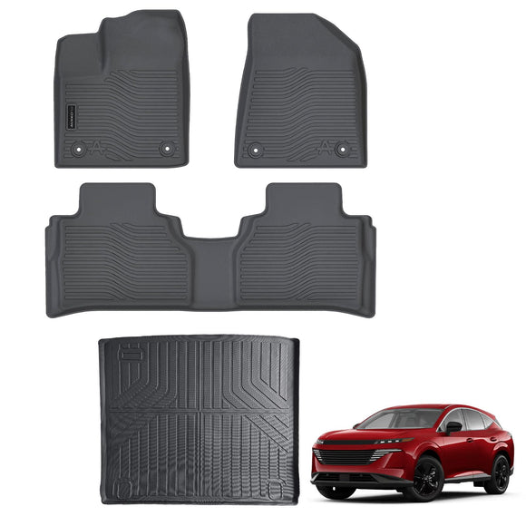 Auxko All Weather Floor Mats Cargo Mat Fit for 2025 Nissan Murano TPE Liners Accessories Guard Odorless Anti-Slip Floor Liners & Trunk Liner for 2025 Nissan Murano