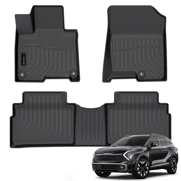 Auxko All Weather Floor Mats Fit for Kia Sportage 2023 2024 2025 2026 Plug in Hybrid TPE Rubber Liners Sportage Accessories All Season Guard Odorless Anti-Slip