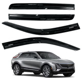 AUXKO Rain Guards for Cadillac Lyriq 2023-2025, Window Vent Visors Accessory - Tape-On Rain Guard Window Visor for Cadillac Lyriq, Easy Install Car Side Window Wind Deflectors & Visors Smoke Black