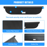 AUXKO Retractable Cargo Cover for Audi Q5 SQ5 2024-2018, Trunk Cargo Cover Luggage Security Shade Cover for 2024 Audi Q5 Shielding Anti-Peeping Luggage Privacy Screen, Carbon Fiber(Not for Sportback)