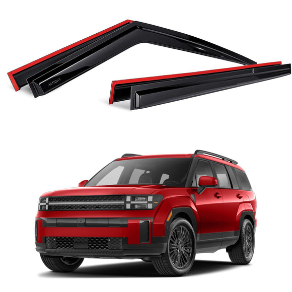 AUXKO Rain Guards for Hyundai Santa FE 2024 2025, Window Vent Visor Accessory - 3M Tape Rain Guard Window Visors for Santa FE Car Windows, Tape-On Side Window Wind Deflectors & Visors Smoke