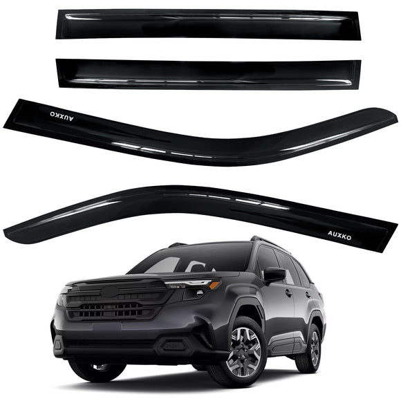 AUXKO Rain Guards for Subaru Forester 2025 2026, Window Vent Visors Accessory - Tape-On Rain Guard Window Visor for Subaru Forester, Easy Install Car Side Window Wind Deflectors & Visors Smoke Black