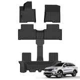 Auxko All Weather Floor Mats Fit for Kia Sorento Hybrid 2025 2024-2021(Include PHEV 22-25) TPE Rubber Liners Sorento Hybrid Accessories Set All Season Odorless Anti-Slip Floor Mats