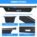 AUXKO Retractable Cargo Cover for XC90 2025-2016, Trunk Cargo Cover Luggage Security Shade Cover for 2025 2024-2016 XC90 Shielding Shade Anti-Peeping Luggage Privacy Screen, Carbon Fiber