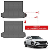 Auxko All Weather Floor Mats Cargo Mat Fit for Hyundai Tucson Gasoline 2022-2025 TPE Liners Tucson 2022-2025 Accessories Set All Season Guard Odorless Anti-Slip Floor Mats