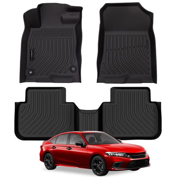 AUXKO All Weather Floor Mats for Honda Civic 2022-2025 2026 Sedan Hatchback Si(Include Sport|2nd Row with&w/o USB Port|Not for Hybrid) Acura Integra 2023-2025 Liners All Season Odorless Anti-Slip
