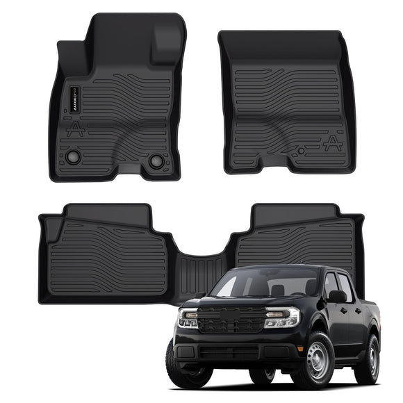 Auxko All Weather Floor Mats Fit for Ford Maverick Hybrid 2022-2024 2025 TPE Rubber Liners Maverick Hybrid Accessories Set All Season Guard Odorless Anti-Slip Floor Mats