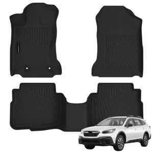 Auxko All Weather Floor Mats Fit for Subaru Outback 2020-2026 & Legacy 2020-2025 TPE Liners Accessories All Season Guard Odorless Floor Liner for Outback/Legacy 2025 2024 2023 2022 2021 2020 Black