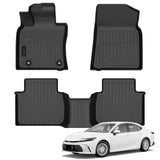 Auxko All Weather Floor Mats Fits for Toyota Camry (FWD Only) 2018-2024 TPE Rubber Liners Accessoires for Camry 2018-2024 All Season Guard Odorless Anti-Slip Mats for 1st & 2nd Row