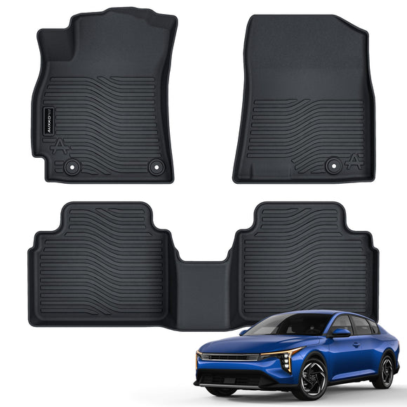 Auxko All Weather Floor Mats Fits for 2025 Kia K4 Sedan TPE Liners Accessory for Kia K4 Sedan 2025 All Season Odorless Anti-Slip Floor Mats Black