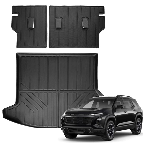 Auxko All Weather Cargo Mat with Backrest Mat Fit for Chevrolet/Chevy Equinox 2025 2026 Not EV TPE Equinox Mat Accessories All Season Odorless Anti-Slip Black