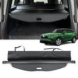AUXKO Retractable Cargo Cover for Toyota Highlander 2025-2020 No Gap, Trunk Cargo Cover Luggage Security Shade Cover for 2025 2024 Highlander Shielding Anti-Peeping Luggage Privacy Screen Carbon Fiber