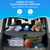 AUXKO Retractable Cargo Cover for Toyota Highlander 2025-2020 No Gap, Trunk Cargo Cover Luggage Security Shade Cover for 2025 2024 Highlander Shielding Anti-Peeping Luggage Privacy Screen Carbon Fiber