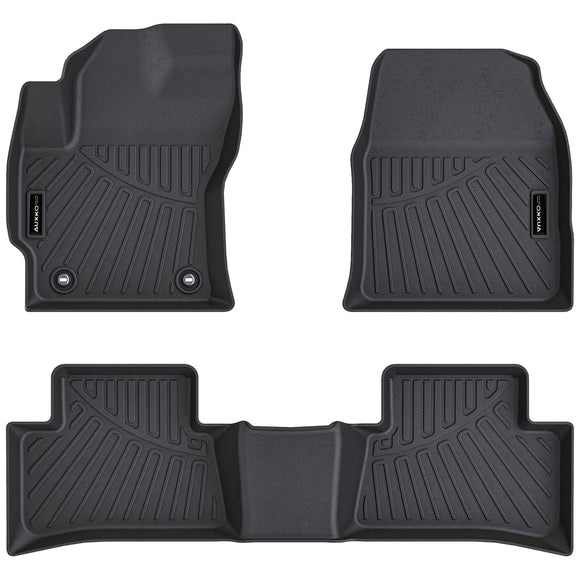 Auxko All Weather Floor Mats for Toyota Corolla Cross FWD Gas & AWD Hybrid 2022 2023 2024 2025 (Not for 2025 HEV SE) TPE Liner Corolla Cross Accessories All Season Guard Odorless Anti-Slip Floor Mats