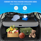 AUXKO 3rd Row Installation Retractable Cargo Cover for Dodge Durango 2024-2011(Not for R/T), Trunk Cargo Cover Security Shade Cover Shielding Anti-Peeping Luggage Privacy Screen, Carbon Fiber