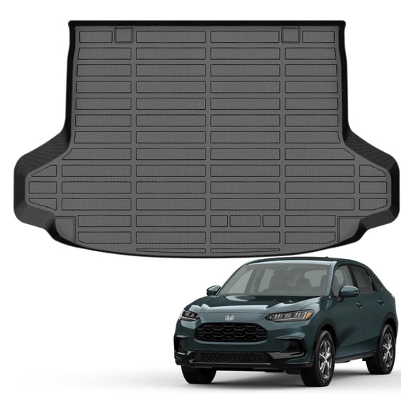 Auxko All Weather Cargo Liner Fit for Honda HRV Include Hybrid 2023 2024 2025 2026 TPE Rubber Trunk Mat HR-V Accessories All Season Guard Odorless Anti-Slip Cargo Mat Black