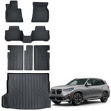 Auxko All Weather Floor Mat & Cargo Mat with Back Seat Mat Fit for BMW X3 30/M50 2025 TPE Floor Liner Mat Accessories for BMW X3 2025 All Season Odorless Anti-Slip Black