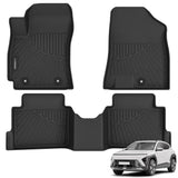 All Weather Floor Mats Fit for Hyundai Kona 2024 2025(Only Gas) TPE Rubber Liners Kona 2024 2025 Accessories Set All Season Guard Odorless Anti-Slip Floor Mats Black