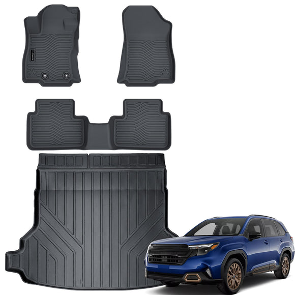 Auxko All Weather Floor Mats Cargo Mat Fit for Subaru Forester 2025 (Not for Hybrid) TPE Liners Accessorise for Subaru Forester 2025 All Season Guard Odorless Anti-Slip Floor Mats Cargo Liner