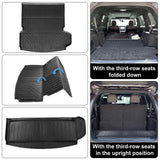 Auxko All Weather Cargo Mat with Back Seat Mat Fit for Mazda CX90 2025 2024 TPE Trunk Mat Accessories All Season Odorless Anti-Slip Black
