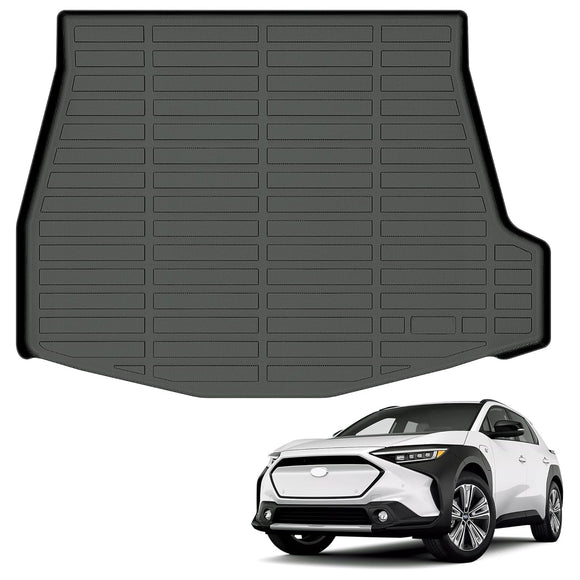All Weather Cargo Mat Fit for Subaru Solterra 2026 2025 2024 2023 & Toyota BZ4X 2023 2024 2025 TPE Rubber Cargo Liner Solterra Accessories All Season Guard Odorless Anti-Slip Cargo Tray Black