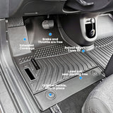 Auxko All Weather Floor Mats Fits for Hyundai IONIQ 5 2022-2024 Limited Only [with Sliding Console] TPE Rubber Liners All Season Guard Odorless Anti-Slip Mats for 1st & 2nd Row