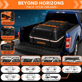 AUXKO 15 Cubic Ft Waterproof Rooftop Cargo Carrier for Truck Bed & All Vehicles with/without Roof Rack, Foldable Roof Bag with 6 Adjustable Bungee Straps, Combination Lock, Anti-Slip Mat, 6 Door Hooks