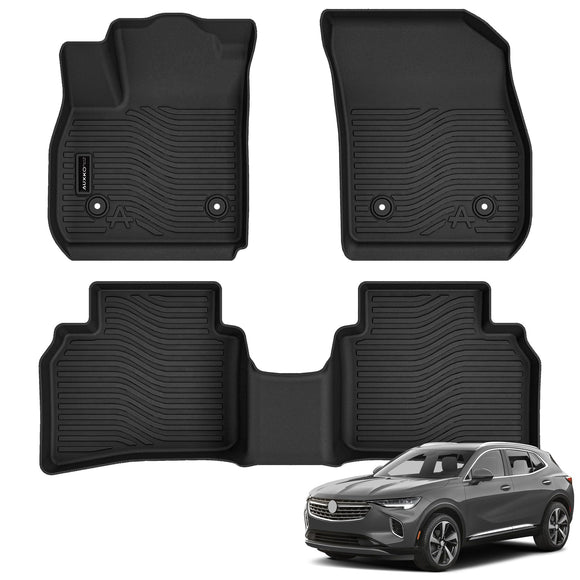 Auxko All Weather Floor Mats Fit for Buick Envision 2021-2025 2026 TPE Liners Accessories All Season Guard Odorless Anti-Slip Floor Mats for Buick Envision Black