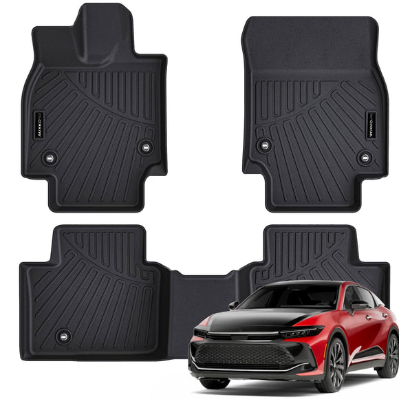 Auxko All Weather Floor Mats Fit for Toyota Crown & Crown Signia 2023 2024 2025 2026 TPE Liners Set Crown Accessories All Season Guard Odorless Anti-Slip