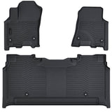 AUXKO All Weather Floor Mat Fit for 2025 2026 Dodge Ram 1500 Crew Cab 5 Seat 2nd Row Without Under Seat Storage Box TPE Liner Accessories All Season Guard Odorless Anti-Slip Black