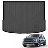 All Weather Cargo Mat Fit for Kia NIRO 2023 2024 2025(Not for PHEV or EV) TPE Rubber Cargo Liner Set NIRO Accessories All Season Guard Odorless Anti-Slip Trunk Tray Black