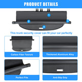 AUXKO Retractable Cargo Cover for Mitsubishi Outlander 2025-2022, Trunk Cover Luggage Security Shade Cover for 2025 2024 Outlander Shielding Anti-Peeping Privacy Screen Carbon Fiber(Not for Sport)