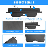 AUXKO Retractable Cargo Cover for Toyota Land Cruiser Prado J250 LC250 2024 2025 Lexus GX550, Trunk Cover Security Cover Shielding Shade Anti-Peeping Privacy Screen, Carbon Fiber