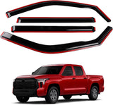 AUXKO in Channel Rain Guards for Toyota Tundra Crewmax 2026 2025-2022, Window Vent Visors Accessories Rain Guard for Truck, Easy Install Side Window Wind Deflectors & Visors for Tundra Black