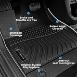 Auxko All Weather Floor Mats Fit for Kia EV6 2022 TPE Rubber Liners Set Kia EV6 2022 Accessories All Season Guard Odorless Anti-Slip Floor Mats for 1st & 2nd Row