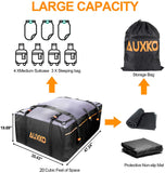 AUXKO Car Rooftop Cargo Carrier Roof Bag, 20 Cubic Feet XXL Waterproof Roof Bag Fits All Vehicle with/Without Rack